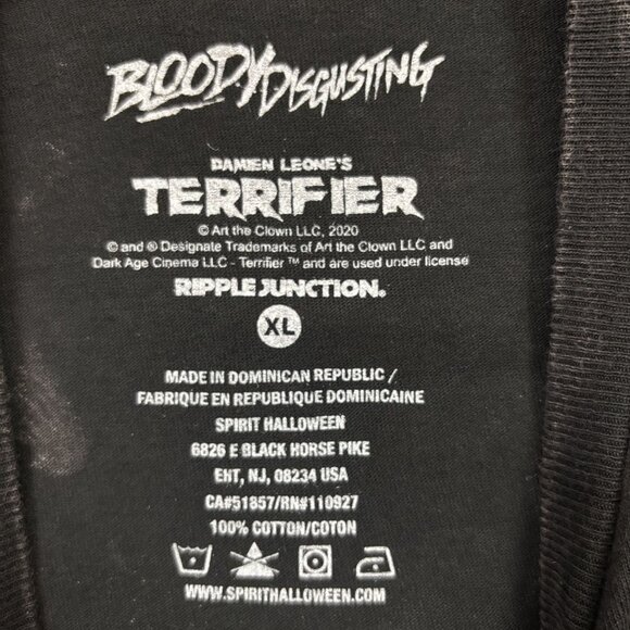 Bloody Disgusting x Terrifier Art the Clown Horror Tee XL - Picture 4 of 5